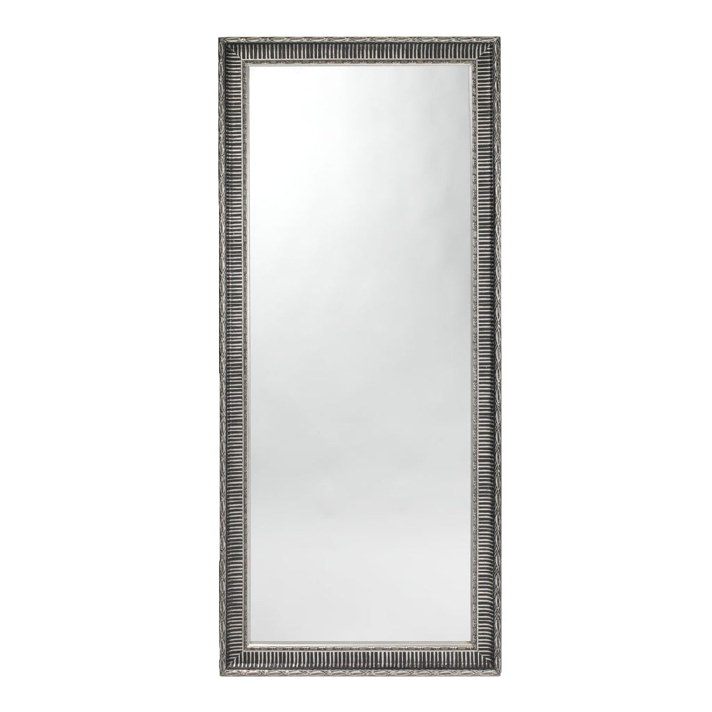 Espejo de pared rectangular con marco decorativo texturizado