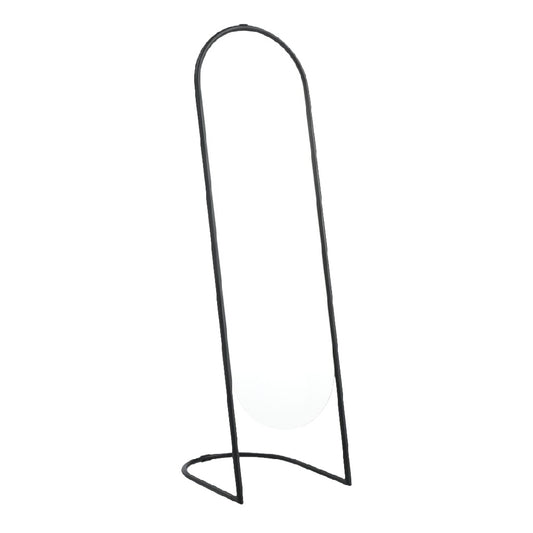 Espejo de pie moderno con estructura metálica negra